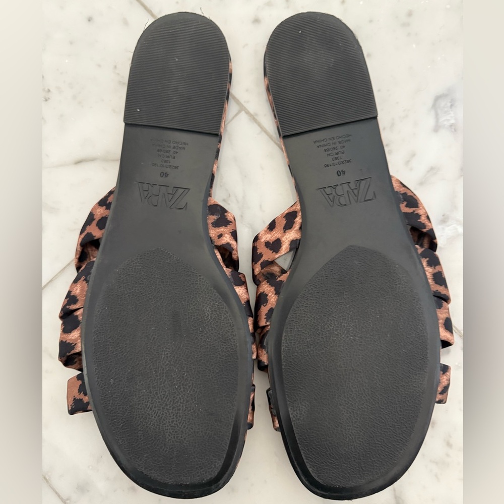 Zara Leopard Print Slide Sandals - Picture 4 of 5